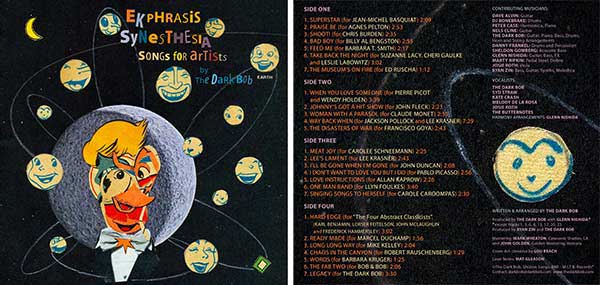 Artist and pioneer performance artist The Dark Bob presents his new double album 'Ekphrasis Synesthesia - Songs for Artists' 